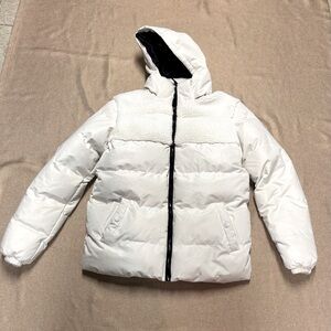 Threadbare Sherpa Upper Puffer Coat Off White   Size Small Men’s Winter Coat
